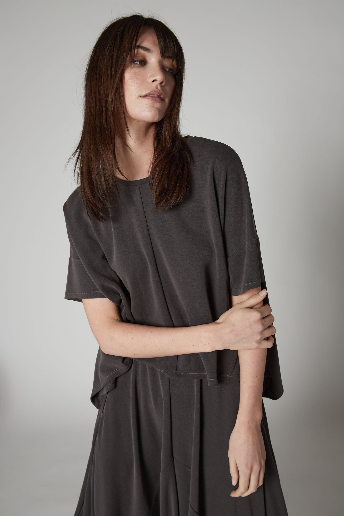 WASHED MODAL OVERSIZED ZIP BACK TOP