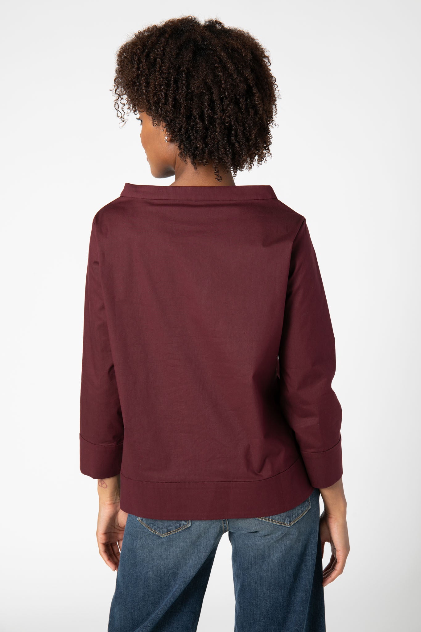 Easy Boatneck Poplin Blouse