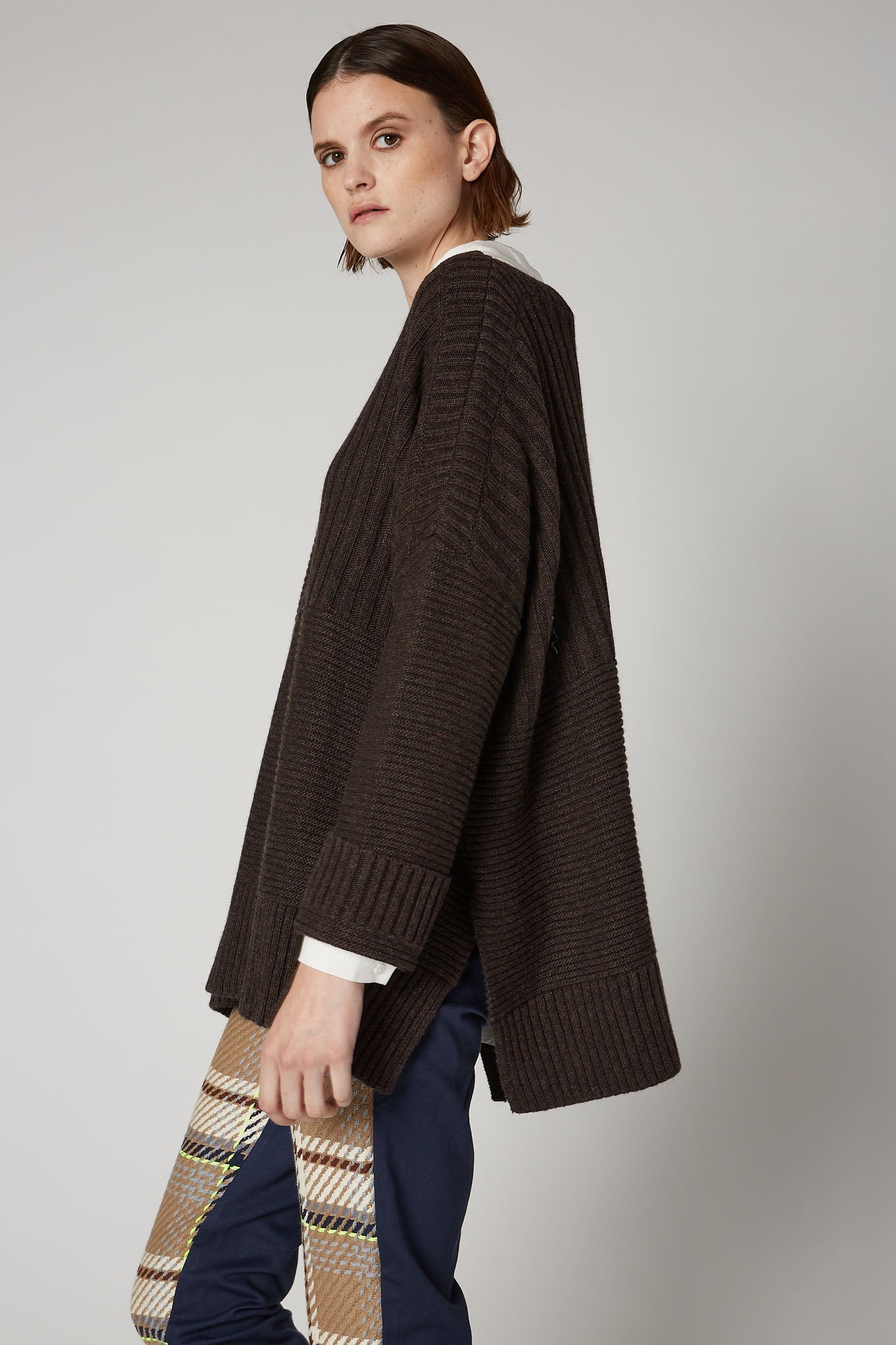 Oversized Mixed Knit Sweater
