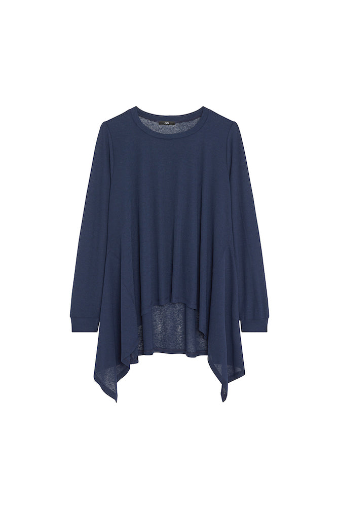 Sheer Knit High Low Top