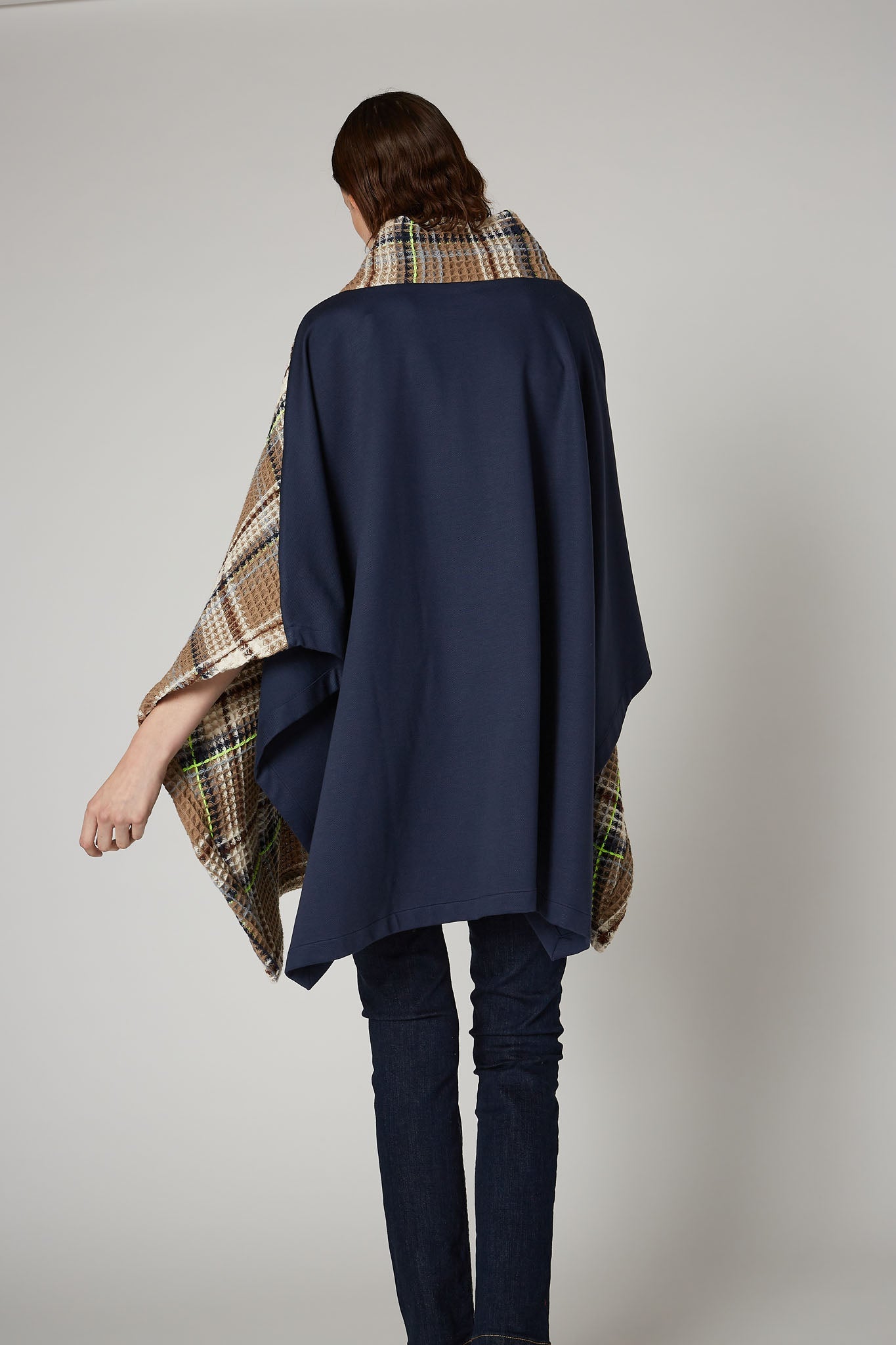 Touch of Neon Plaid Poncho