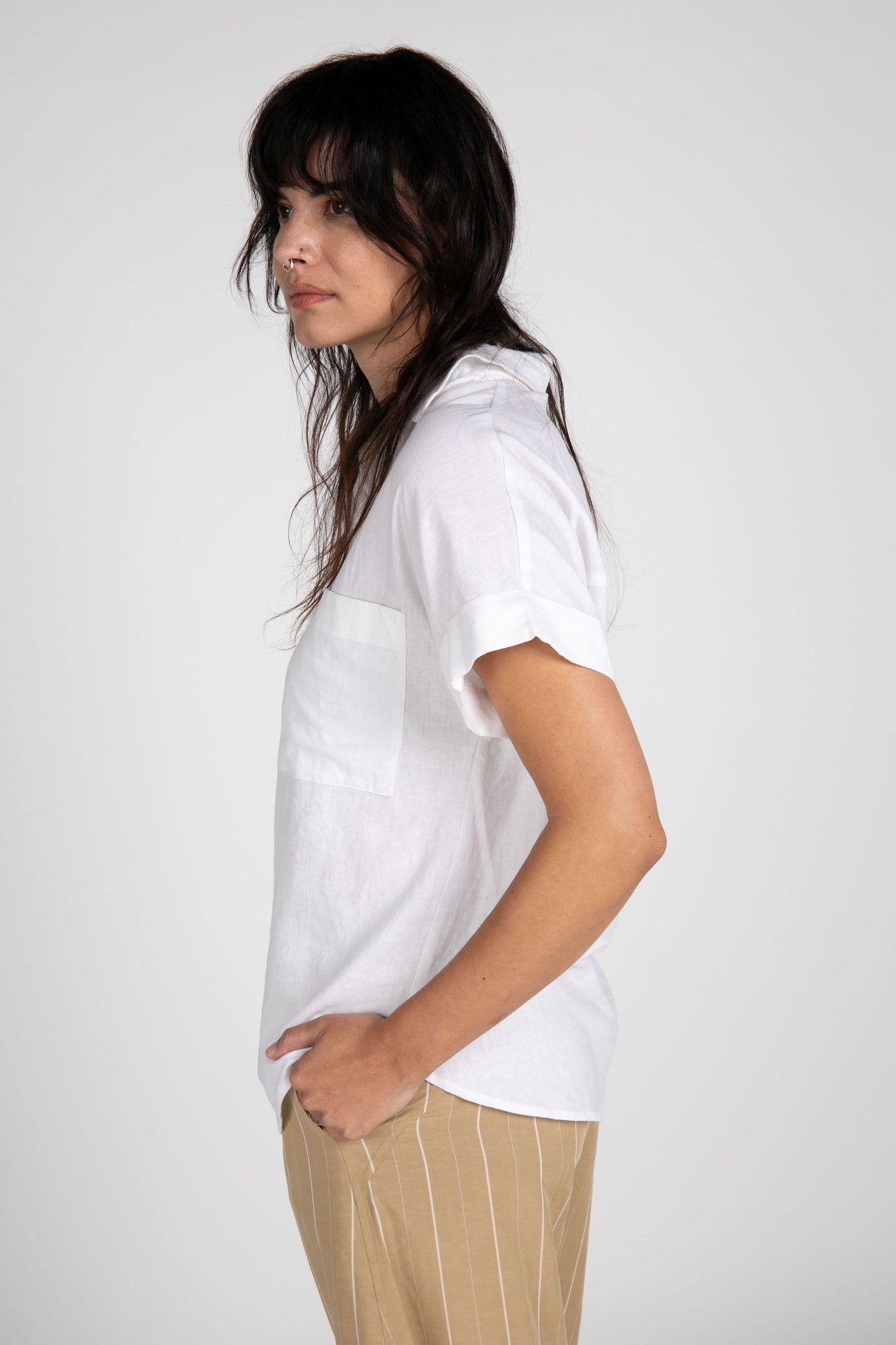 Everett Linen Short Sleeve Top