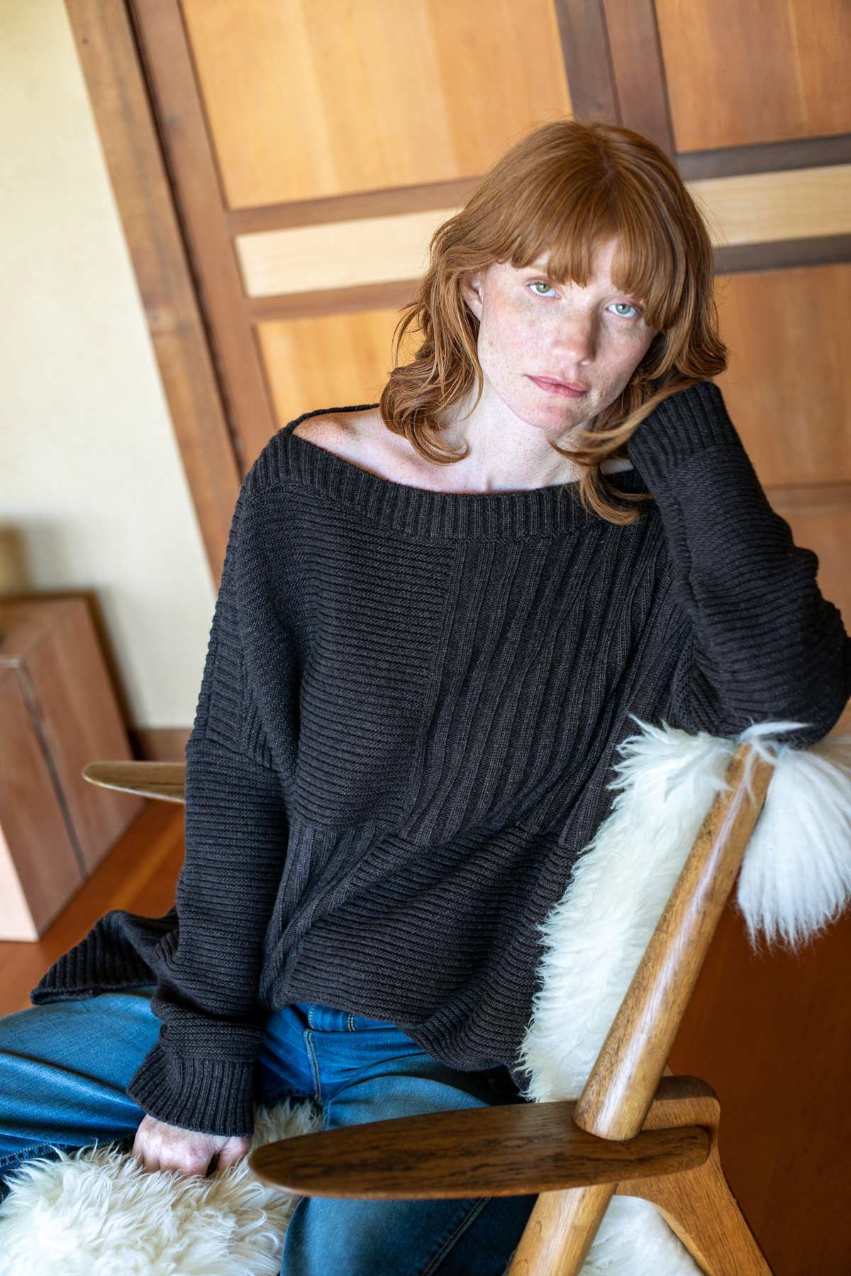 Oversized Mixed Knit Sweater