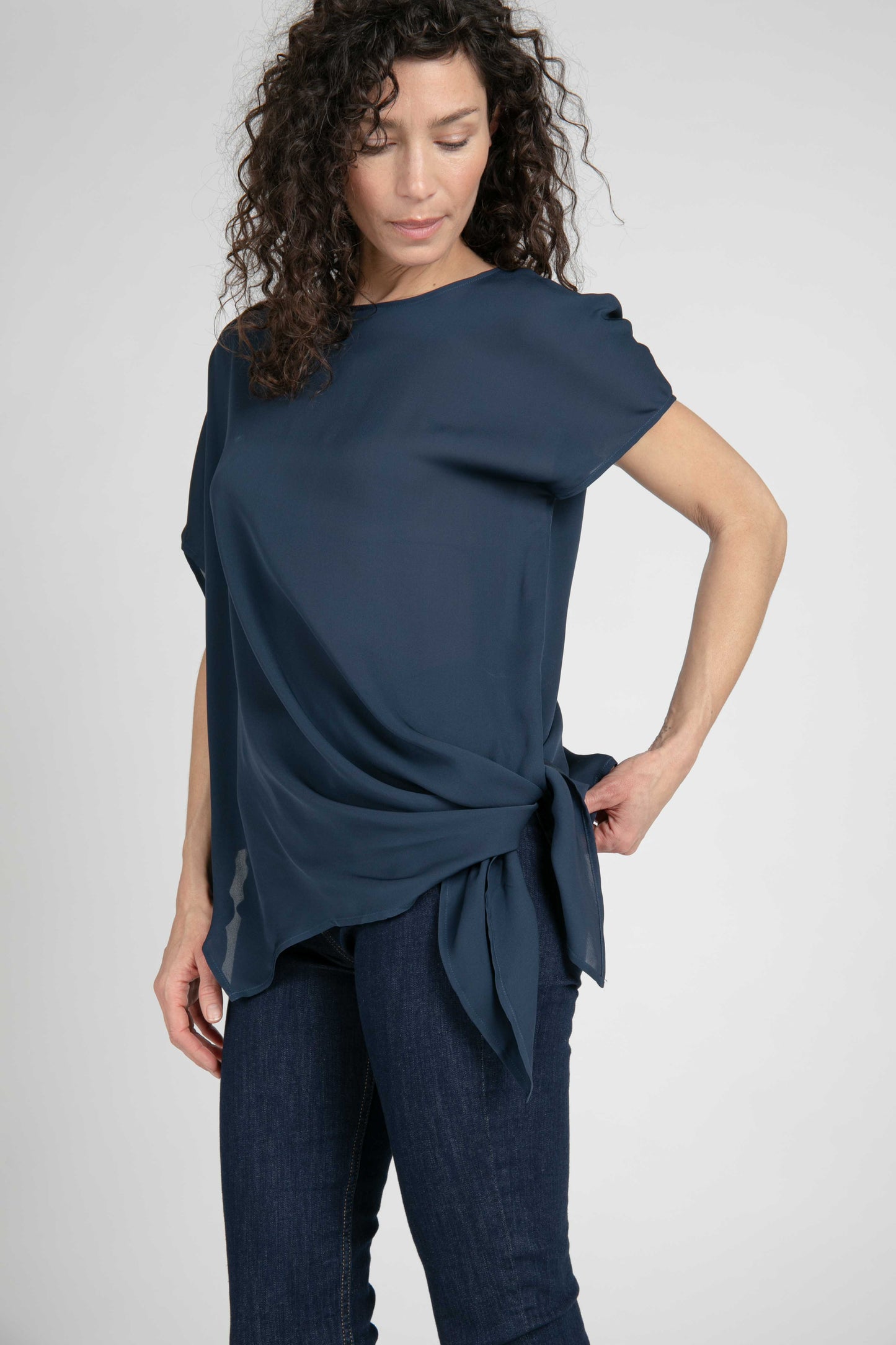 Voss Silk Tie Blouse