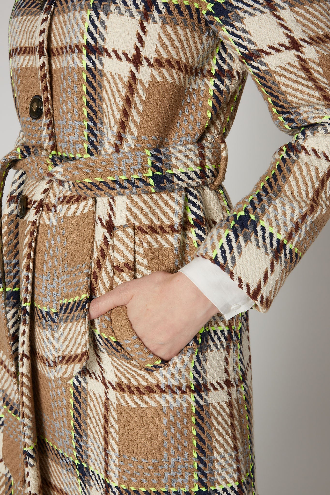 Touch of Neon Plaid Coat