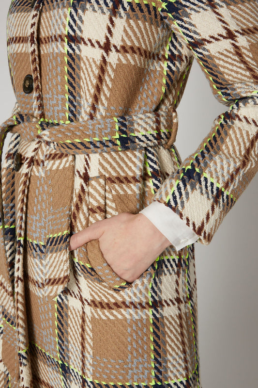Touch of Neon Plaid Coat