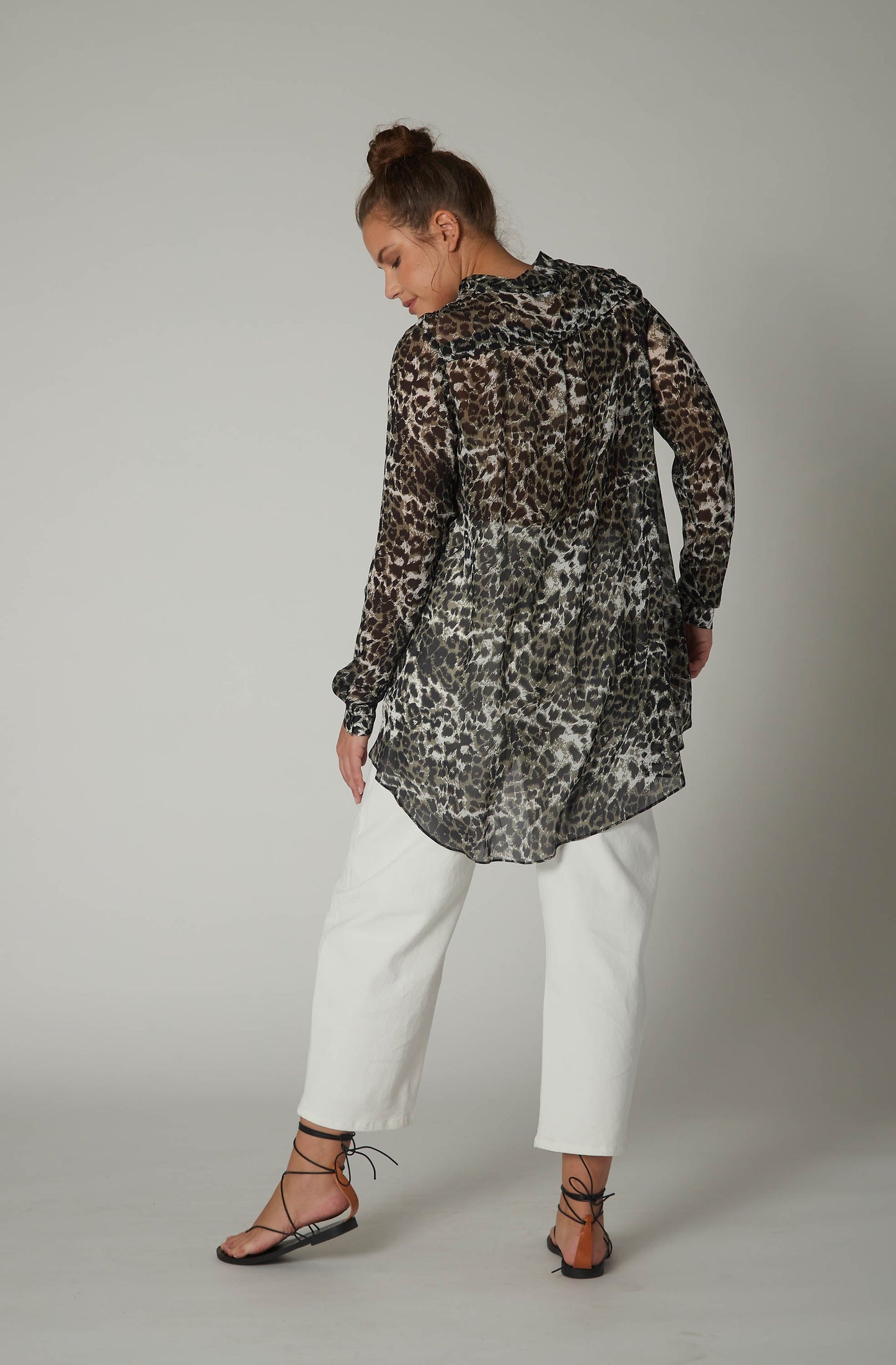 The High Low Leopard Chiffon Blouse