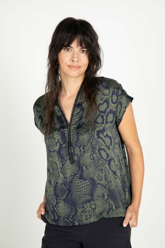 Snake Bowie Silk Top
