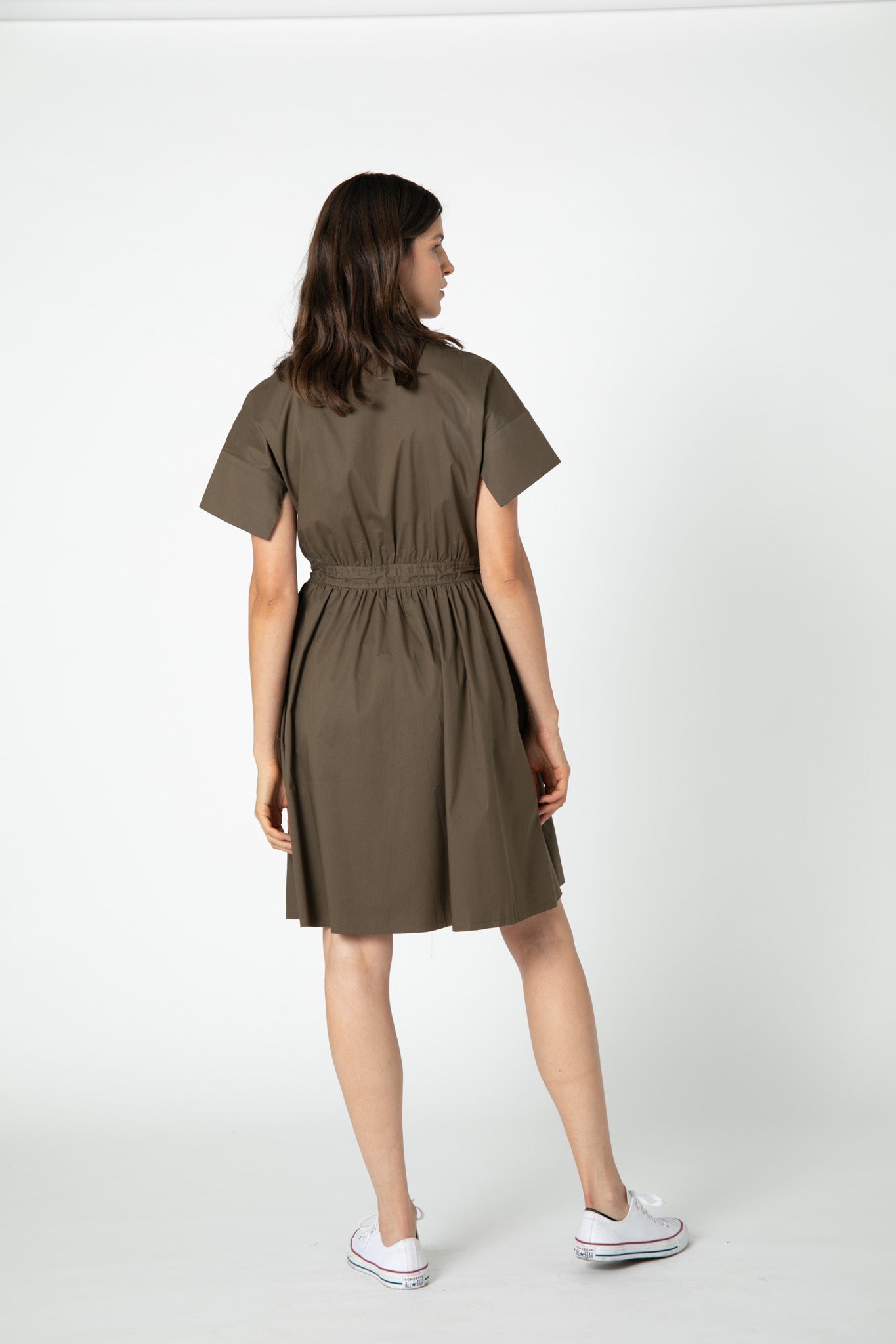 Not Too Feminine Poplin Zip Up Dress