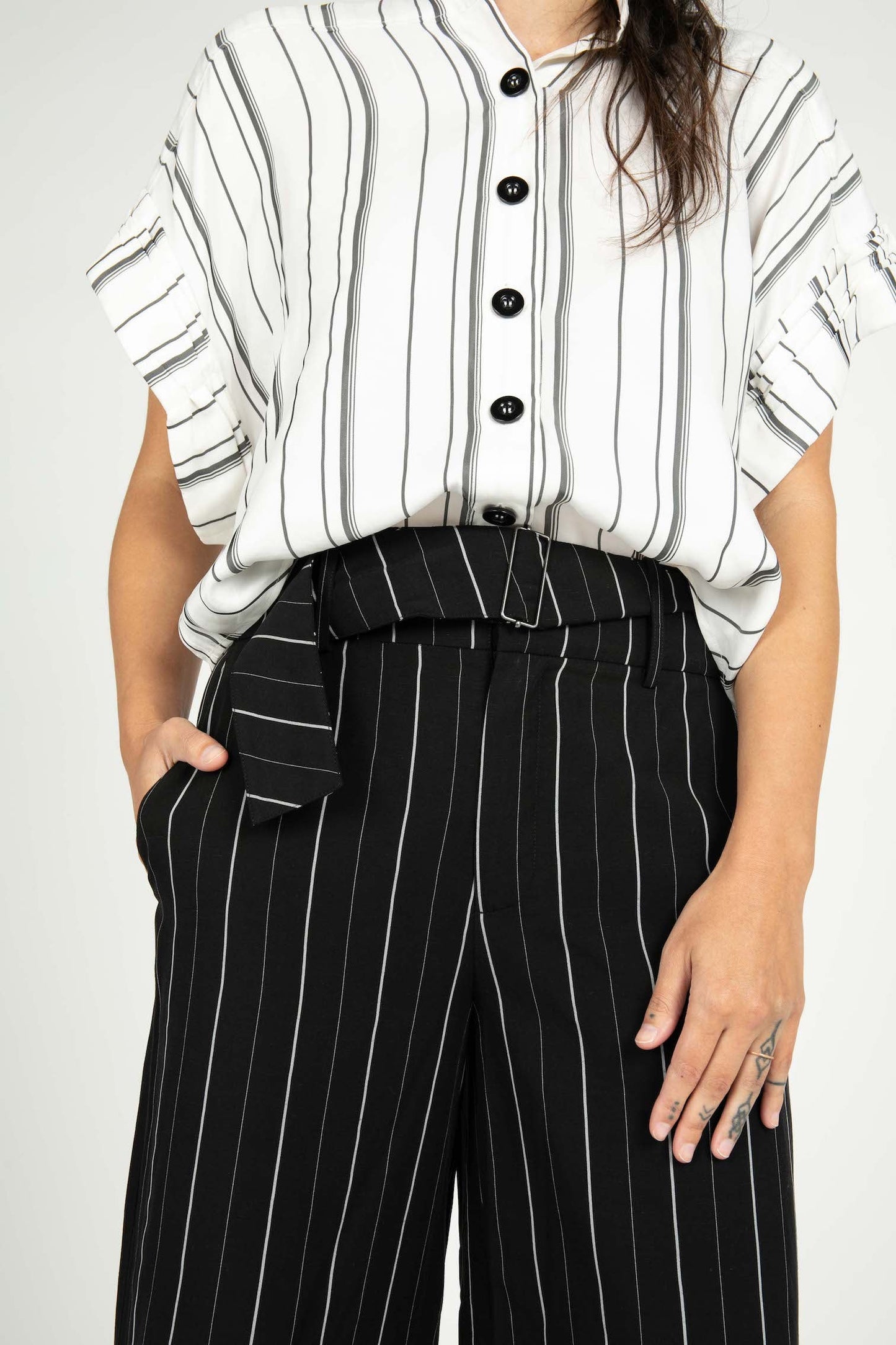 Monte Carlo Striped Wide Leg Pants