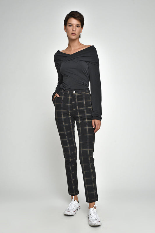 Plaid Isolde Straight Leg Pants