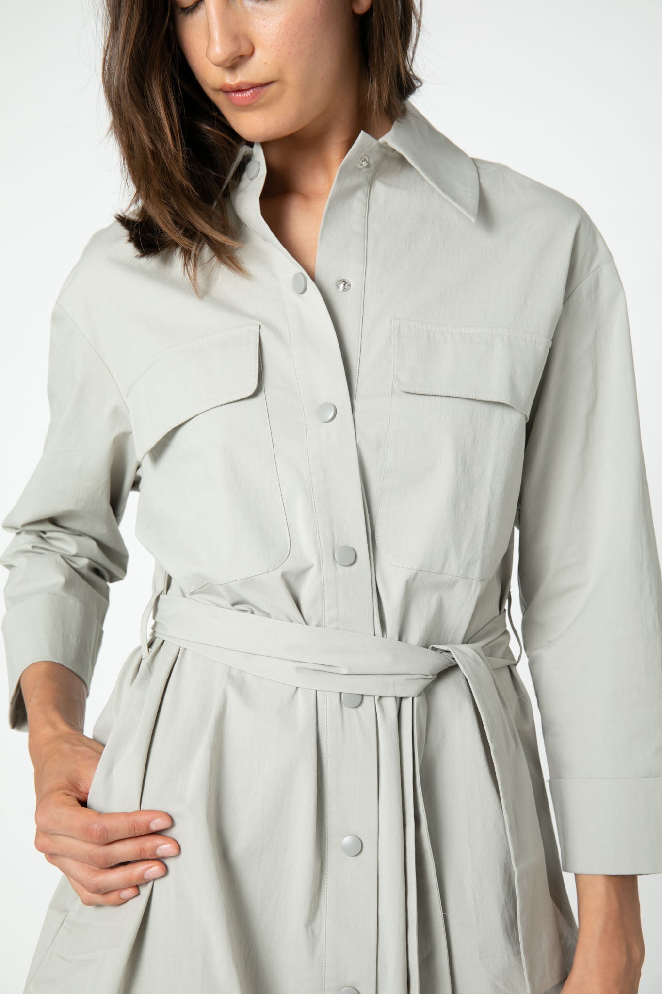 At Ease Poplin Shirt Dress