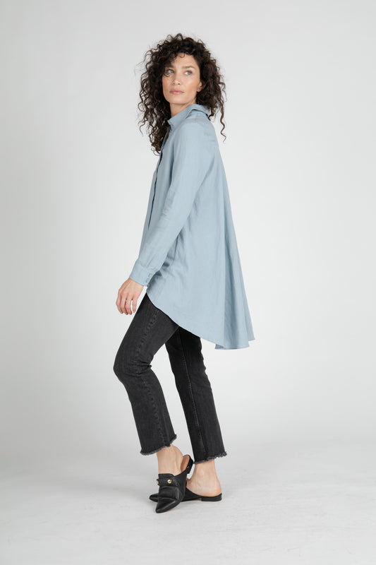 Brook Linen High Low Blouse