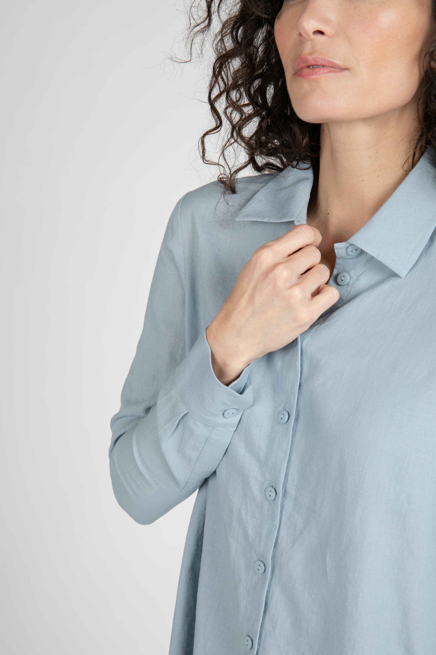 Brook Linen High Low Blouse