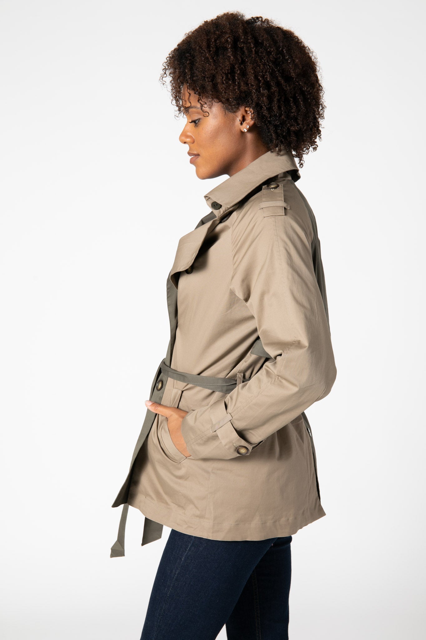 Twill Combo Trench Coat