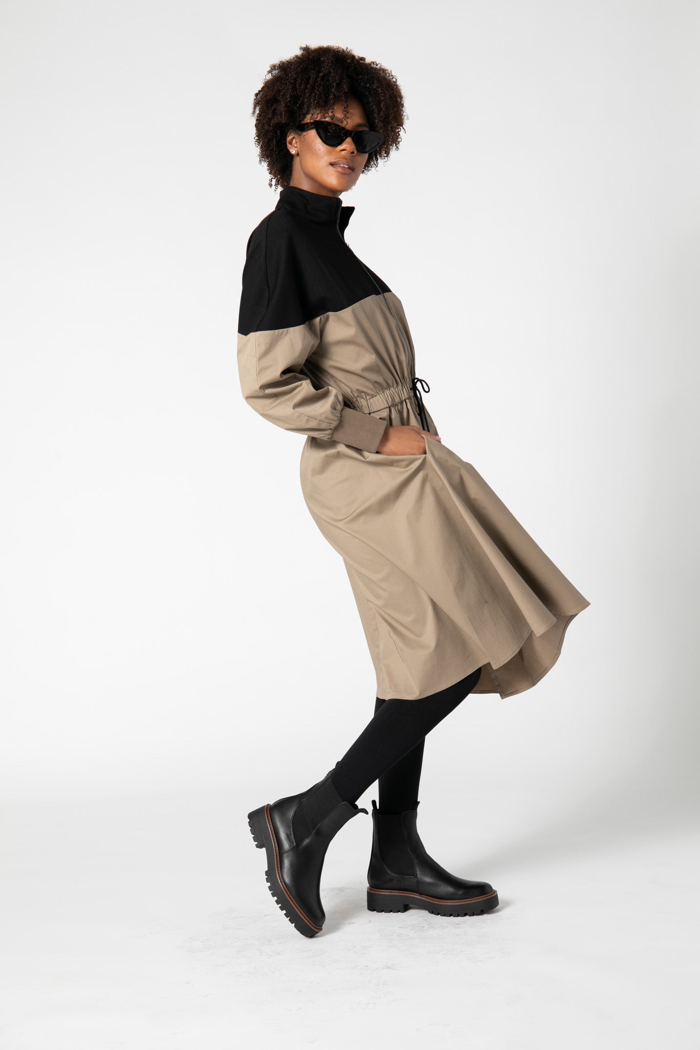 More Than a Zip Twill Dress