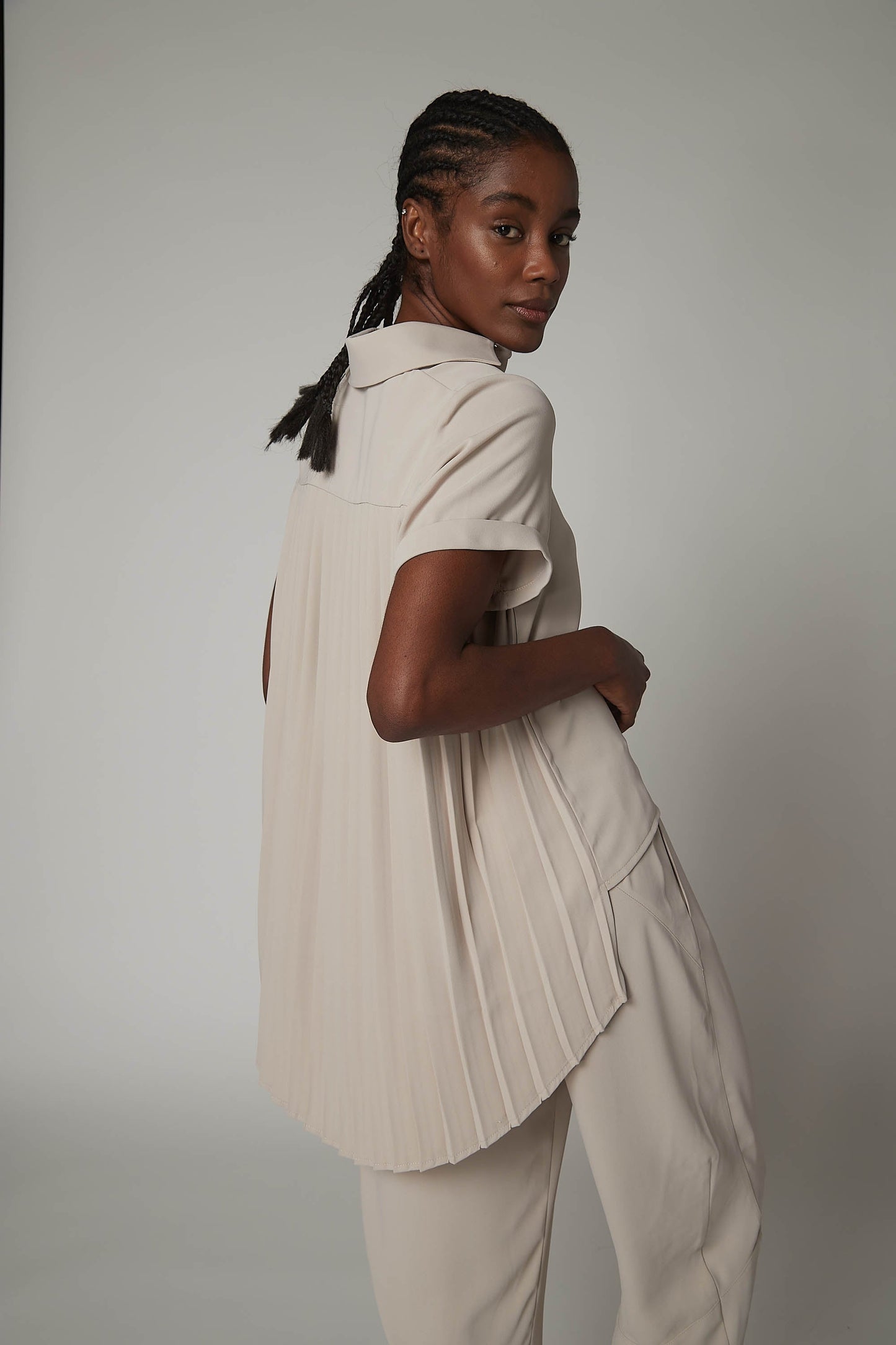 Look In The Back Pleated Blouse