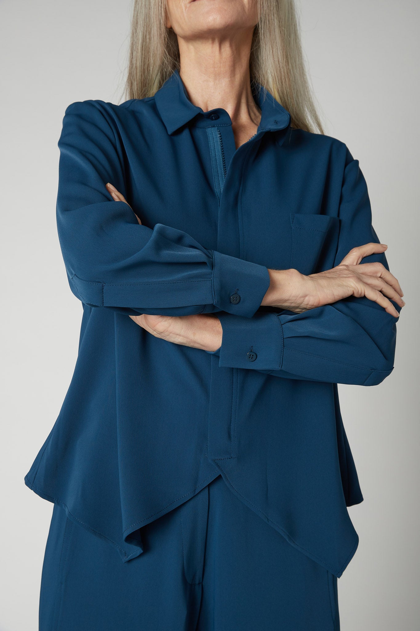 Handkerchief With a Zipper Blouse