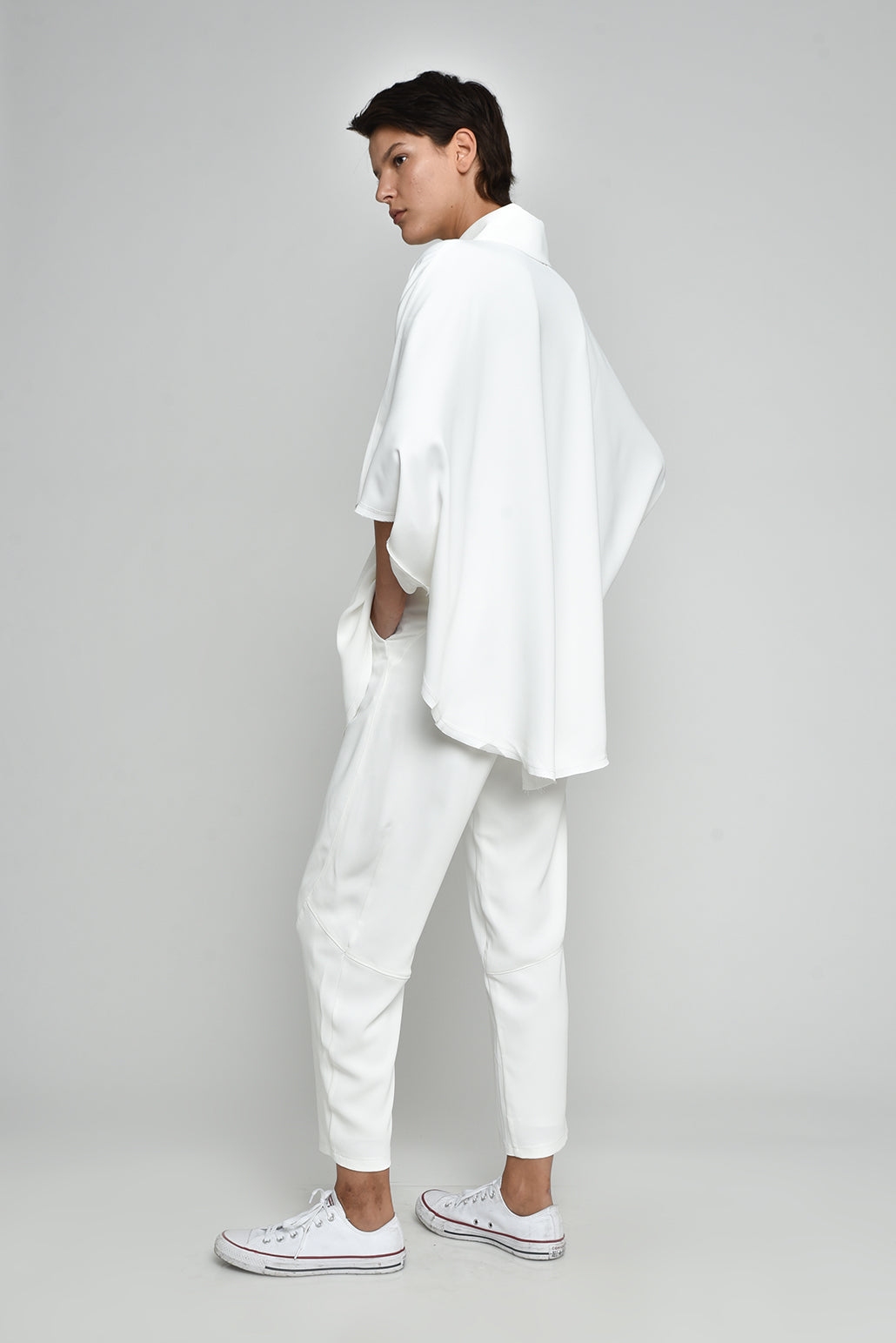 White Quartz Wide Leg Pants