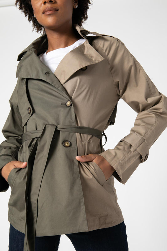 Twill Combo Trench Coat