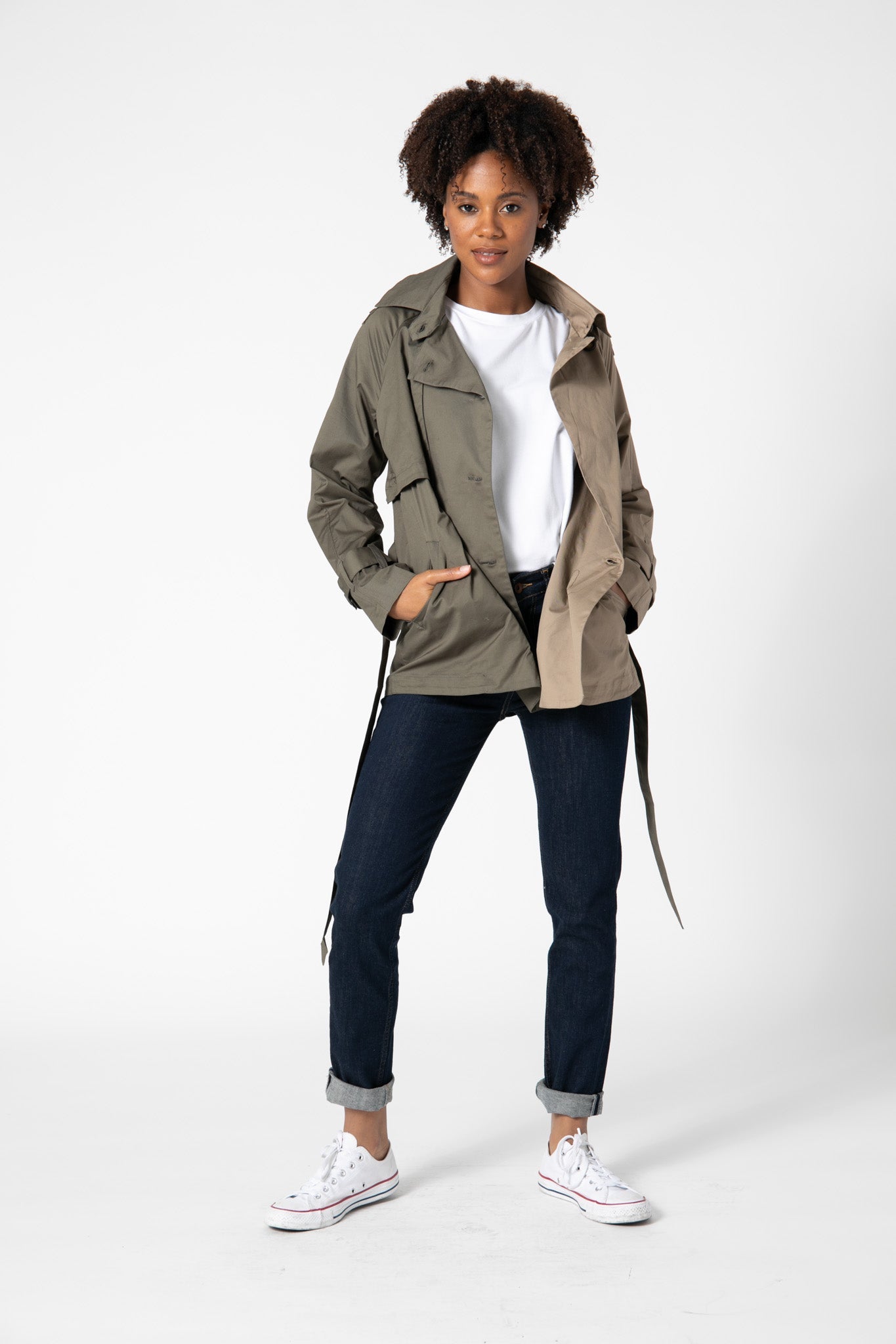 Twill Combo Trench Coat