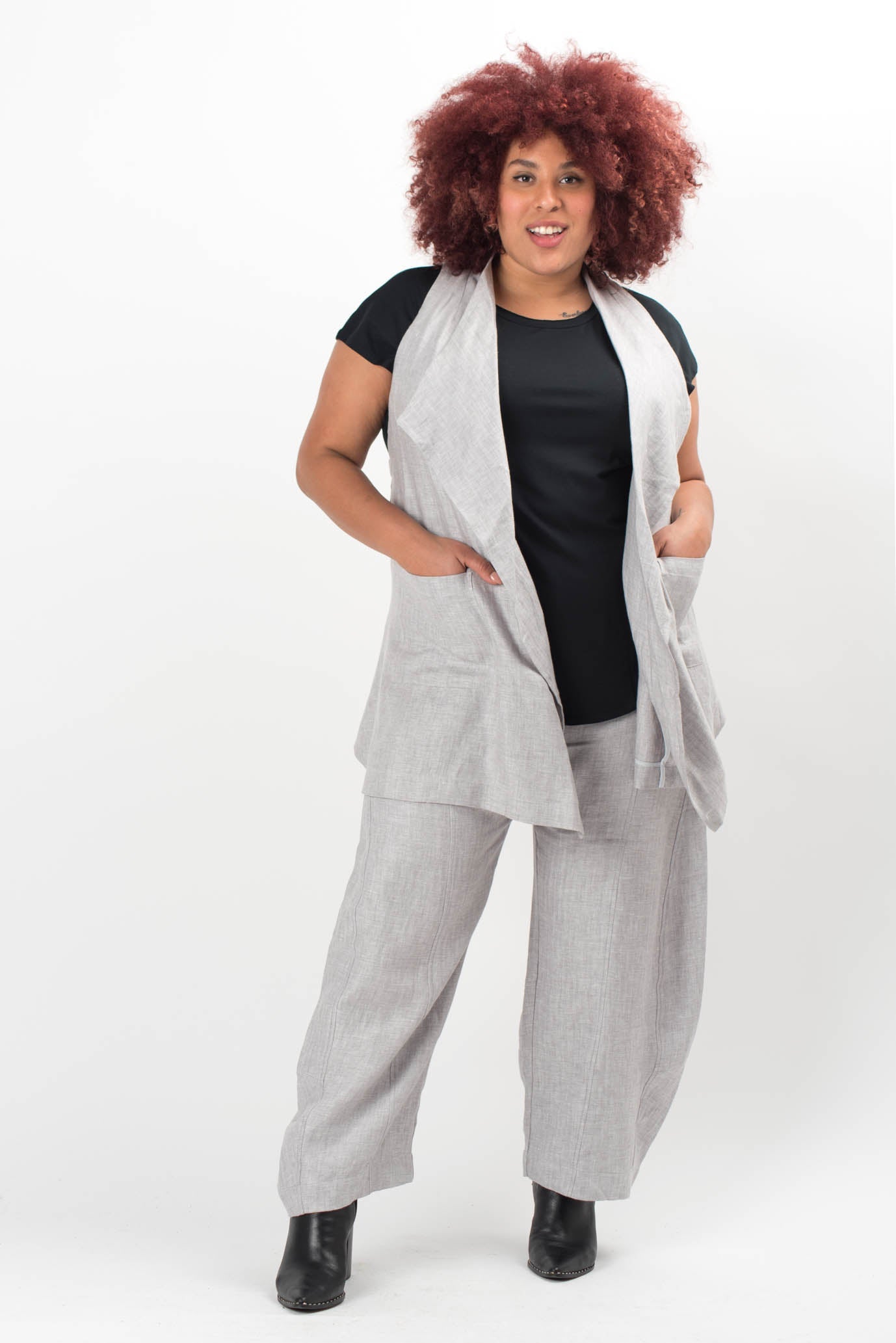 Dora Linen Drape Vest