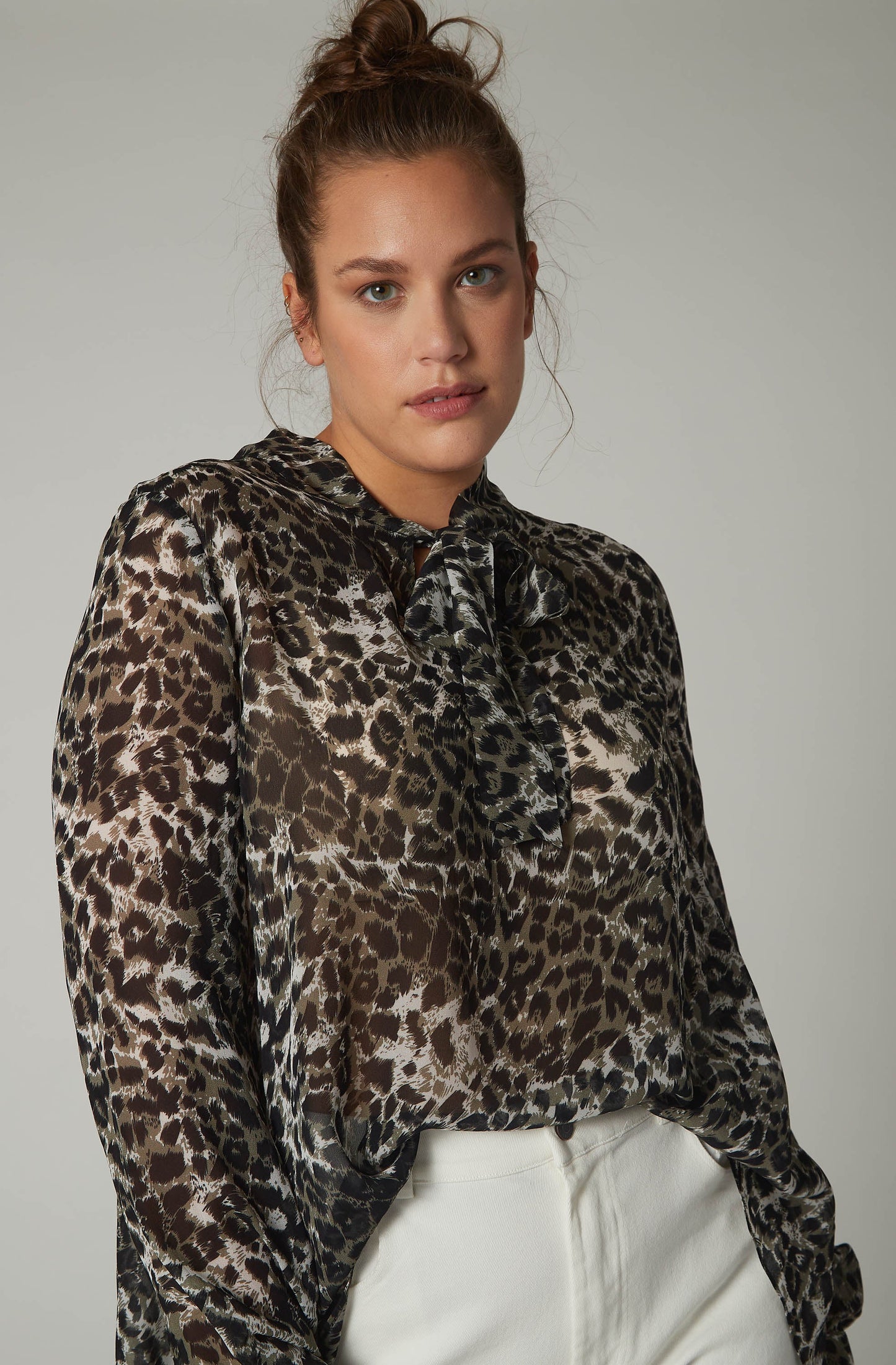 The High Low Leopard Chiffon Blouse