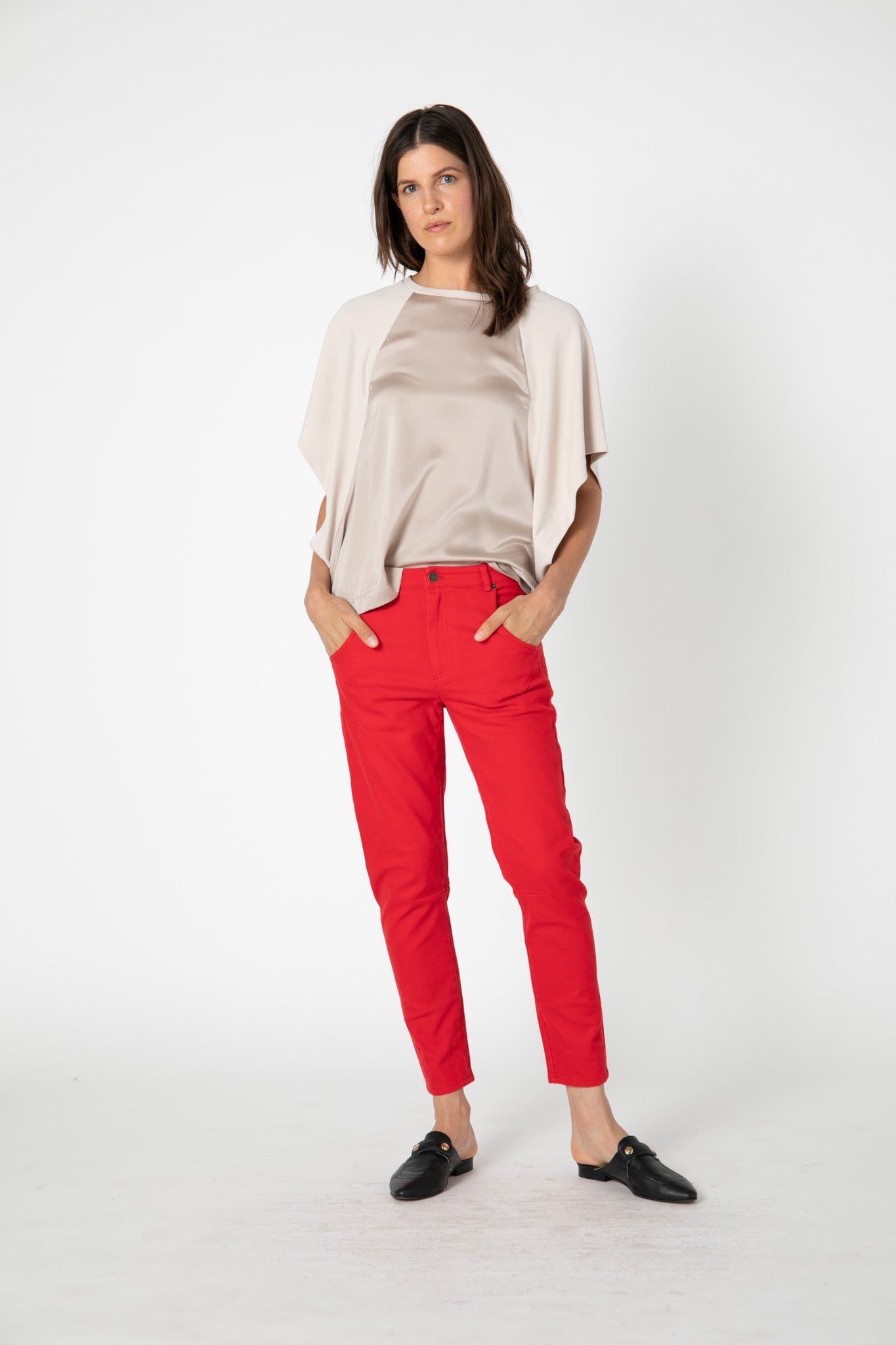 On The Edge Washed Red Pants