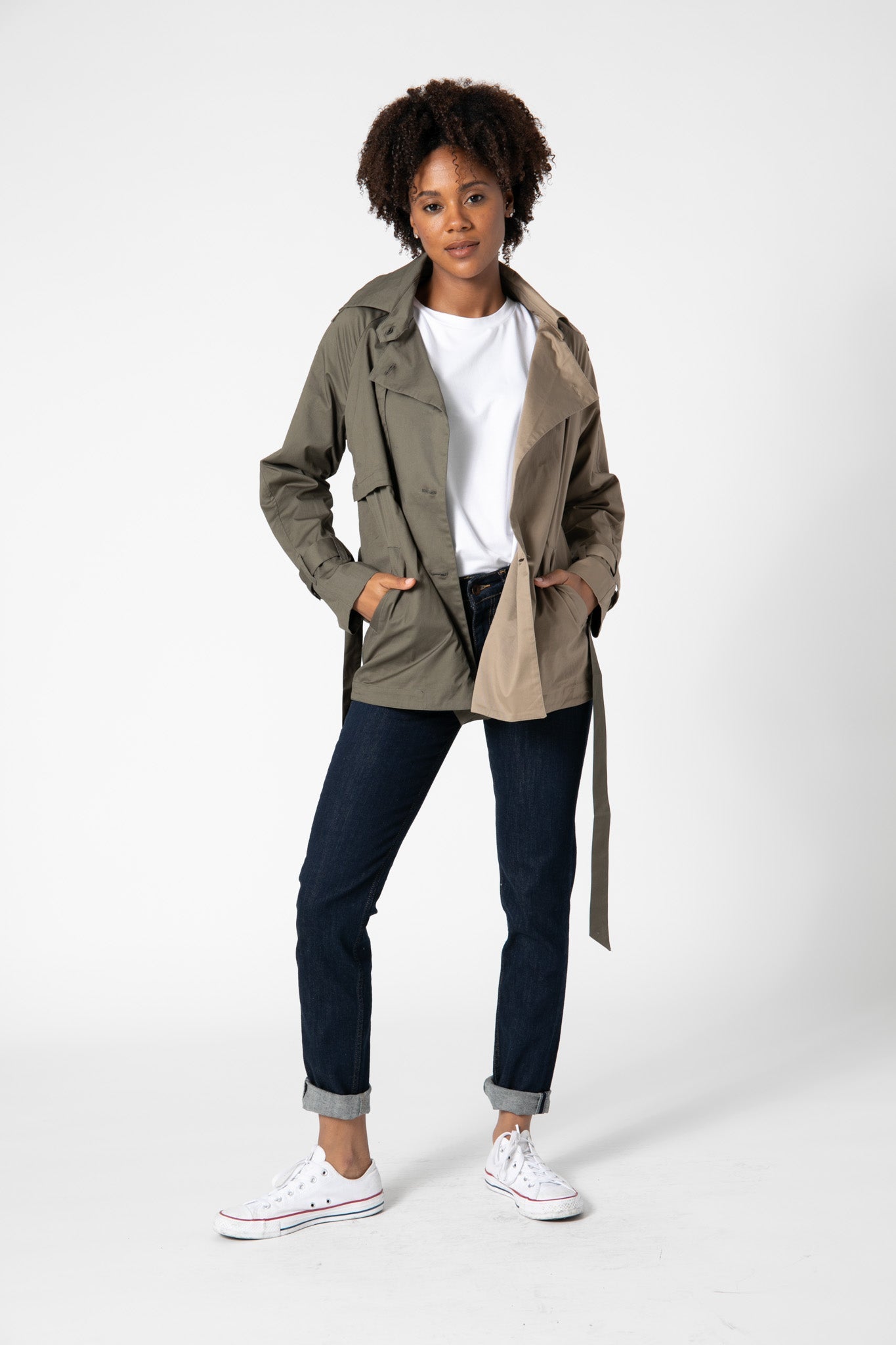 Twill Combo Trench Coat