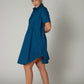 Oversized Pinch Waist Poplin Dress