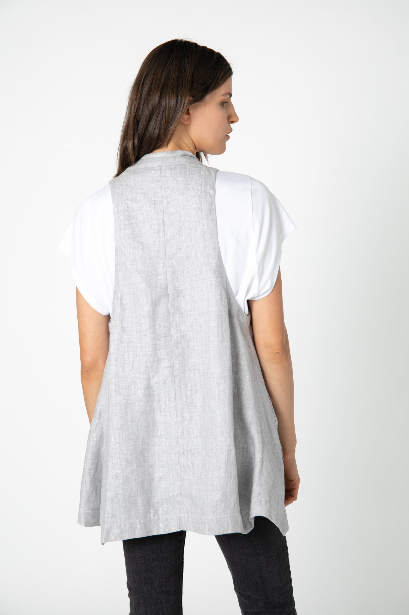 Dora Linen Drape Vest