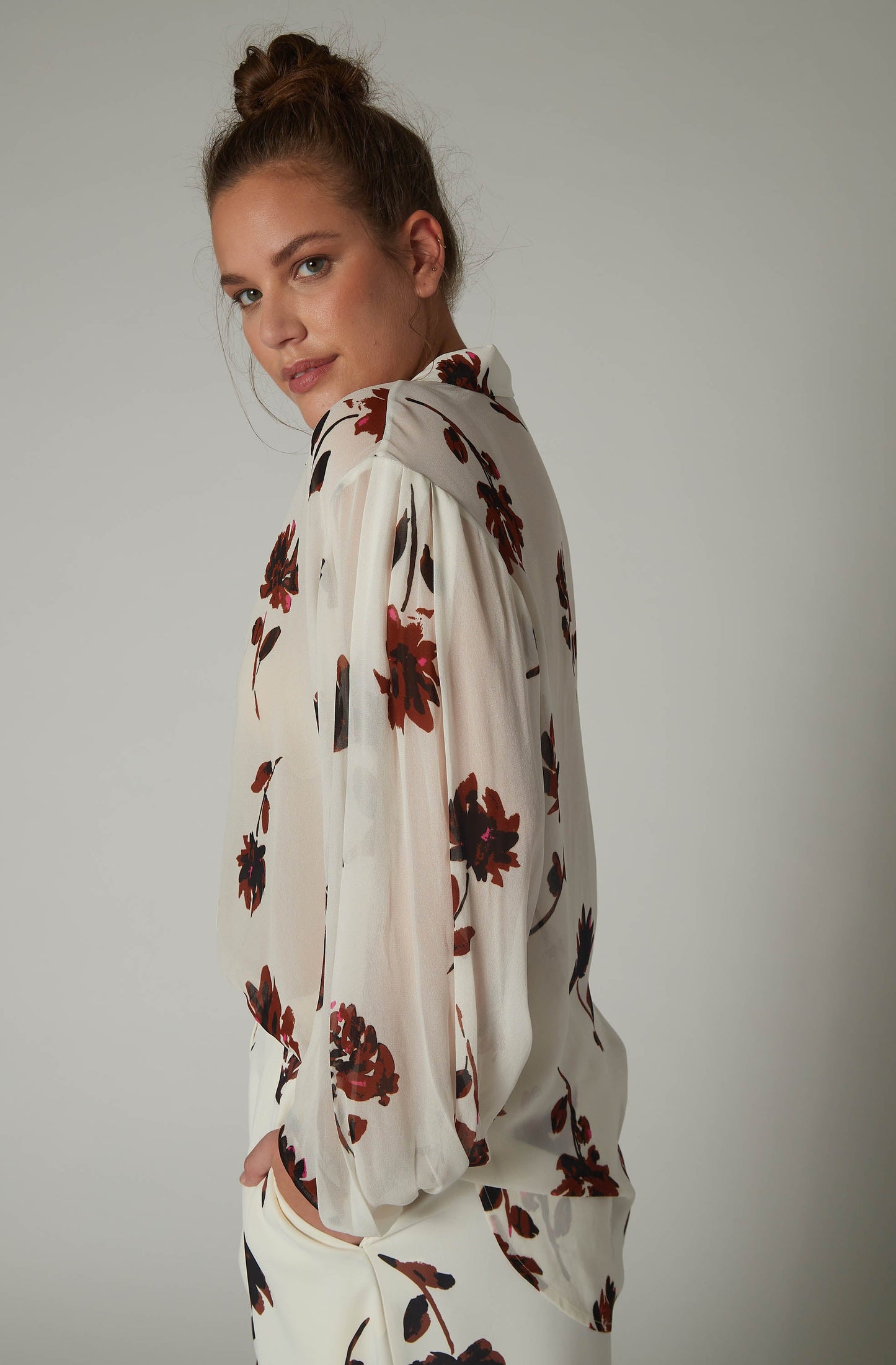The Classic Chiffon Wide Sleeve Blouse