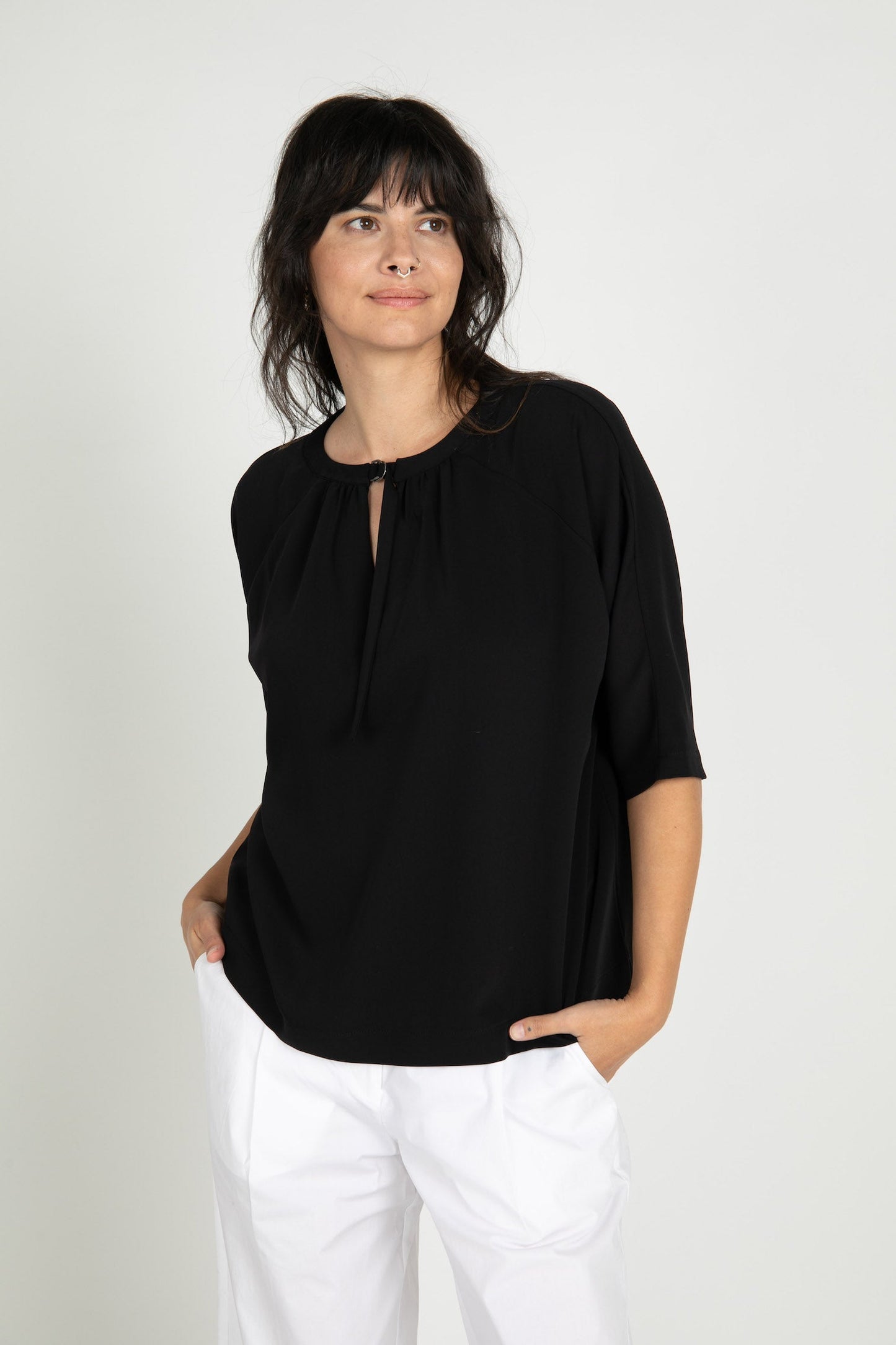 Black Alani 3/4 Sleeve Top
