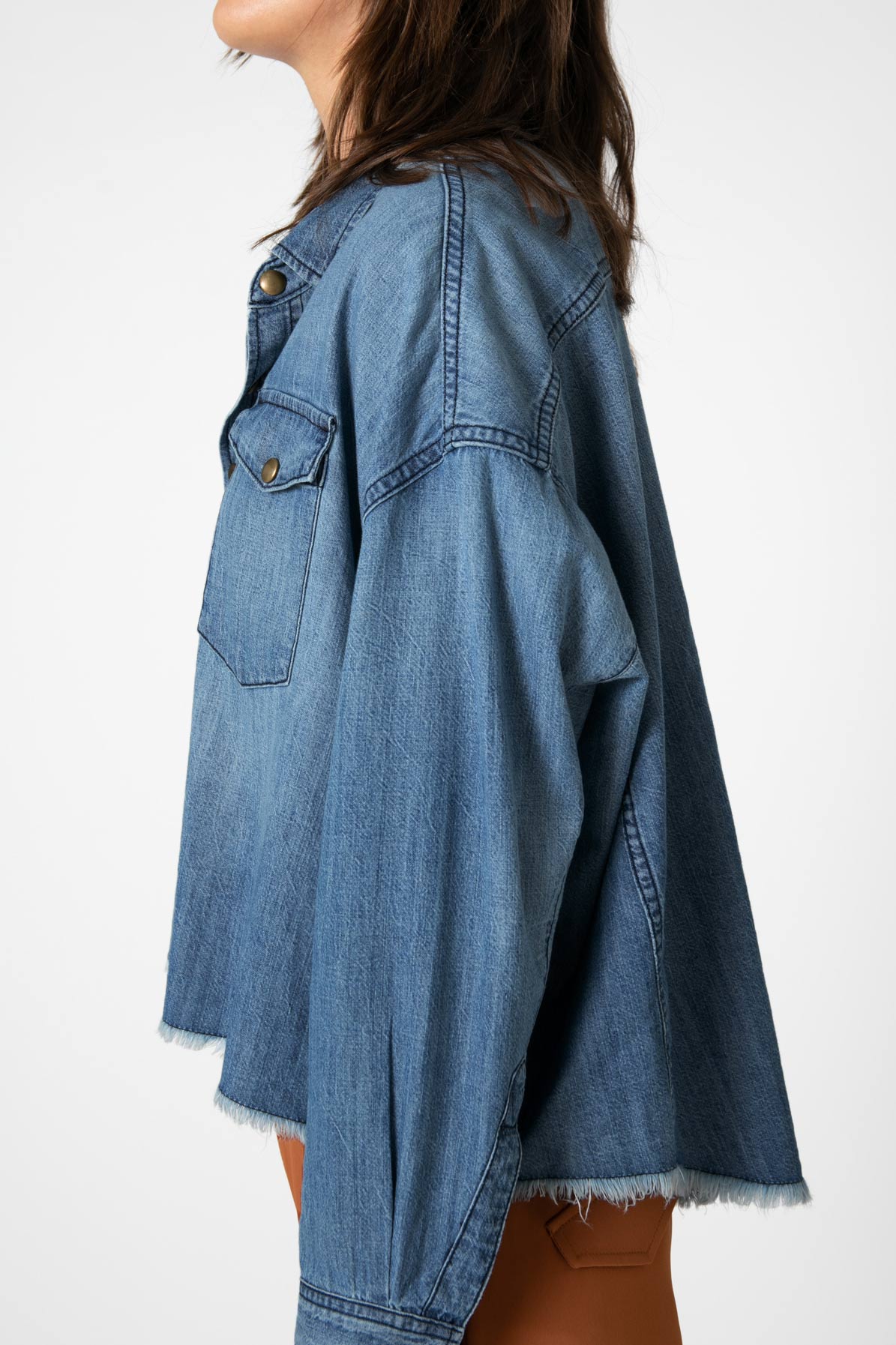 Not Too Cropped Light Denim Top