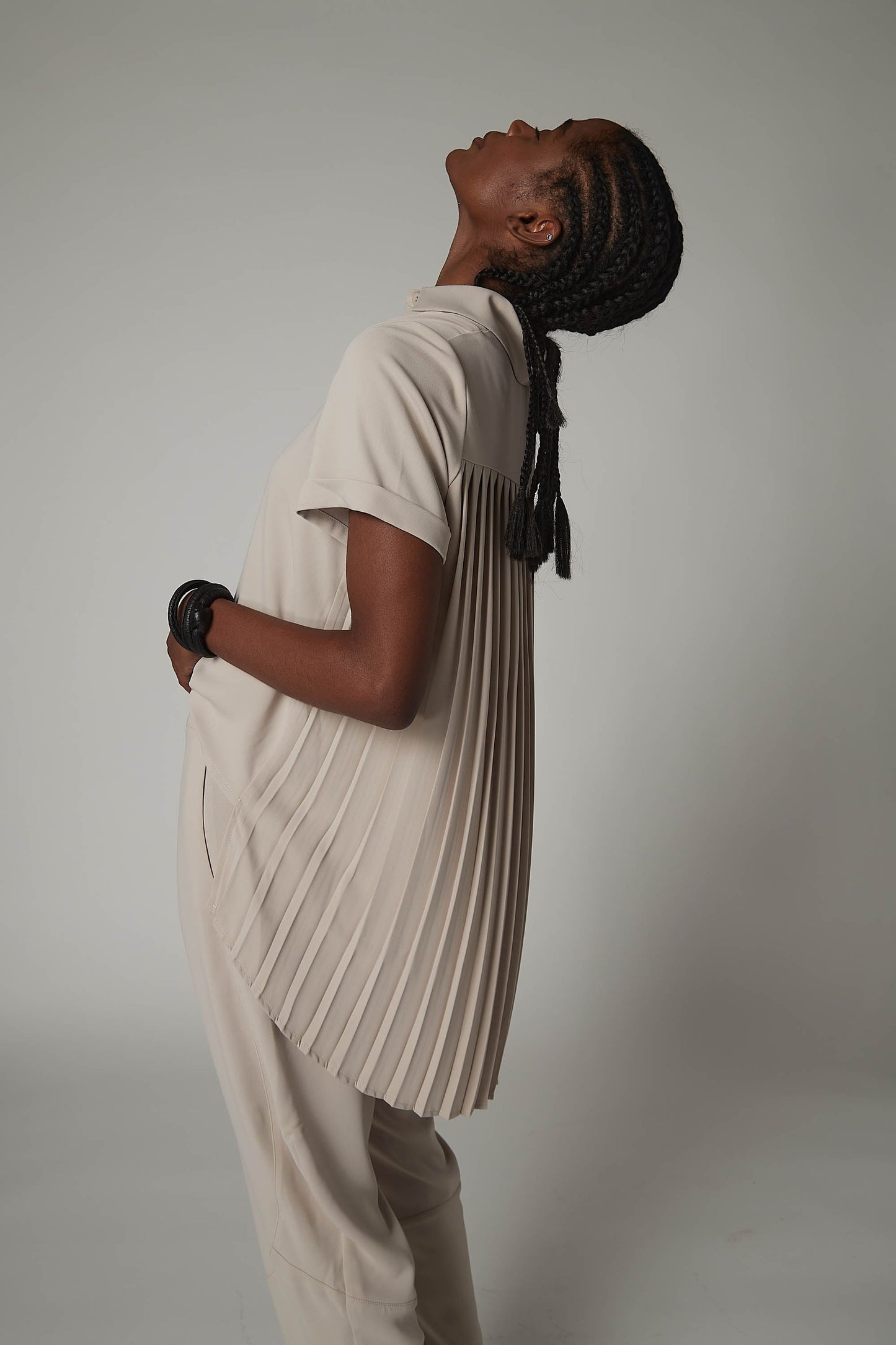 Look In The Back Pleated Blouse