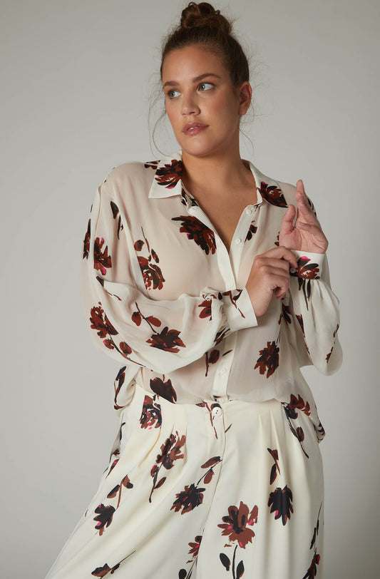 The Classic Chiffon Wide Sleeve Blouse