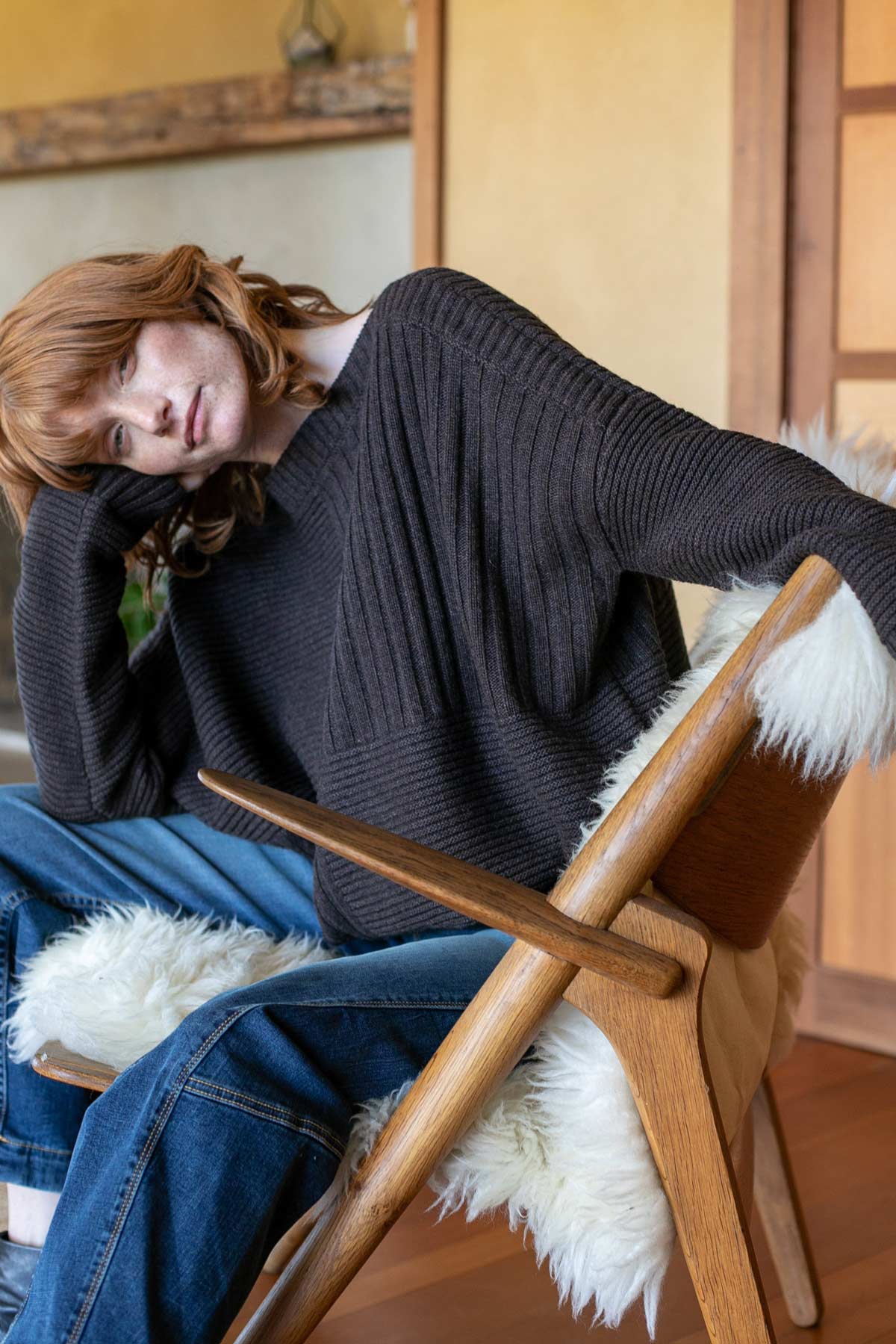 Oversized Mixed Knit Sweater
