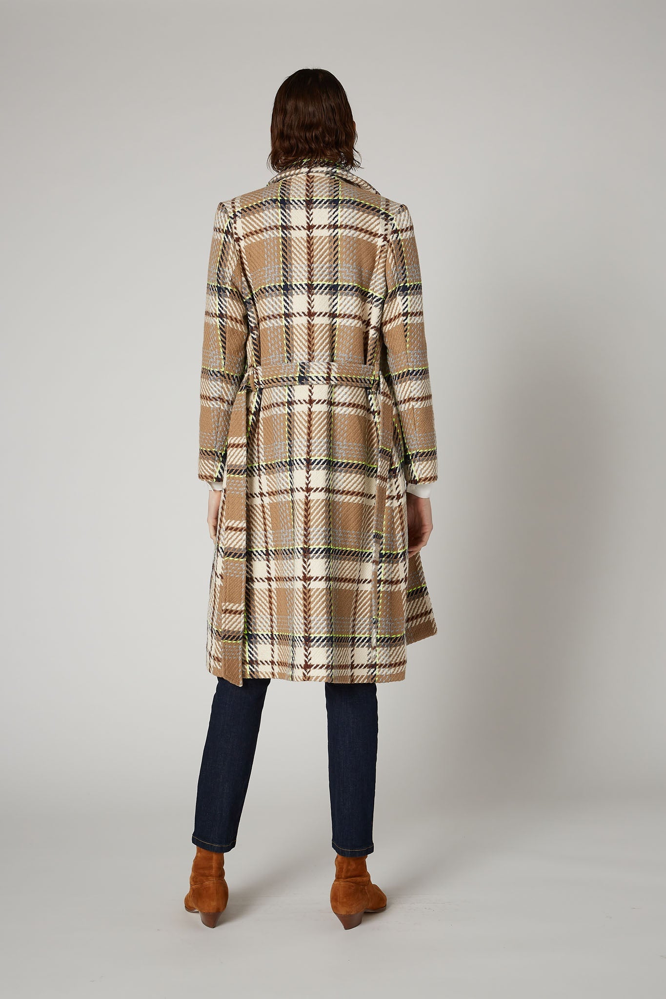 Touch of Neon Plaid Coat