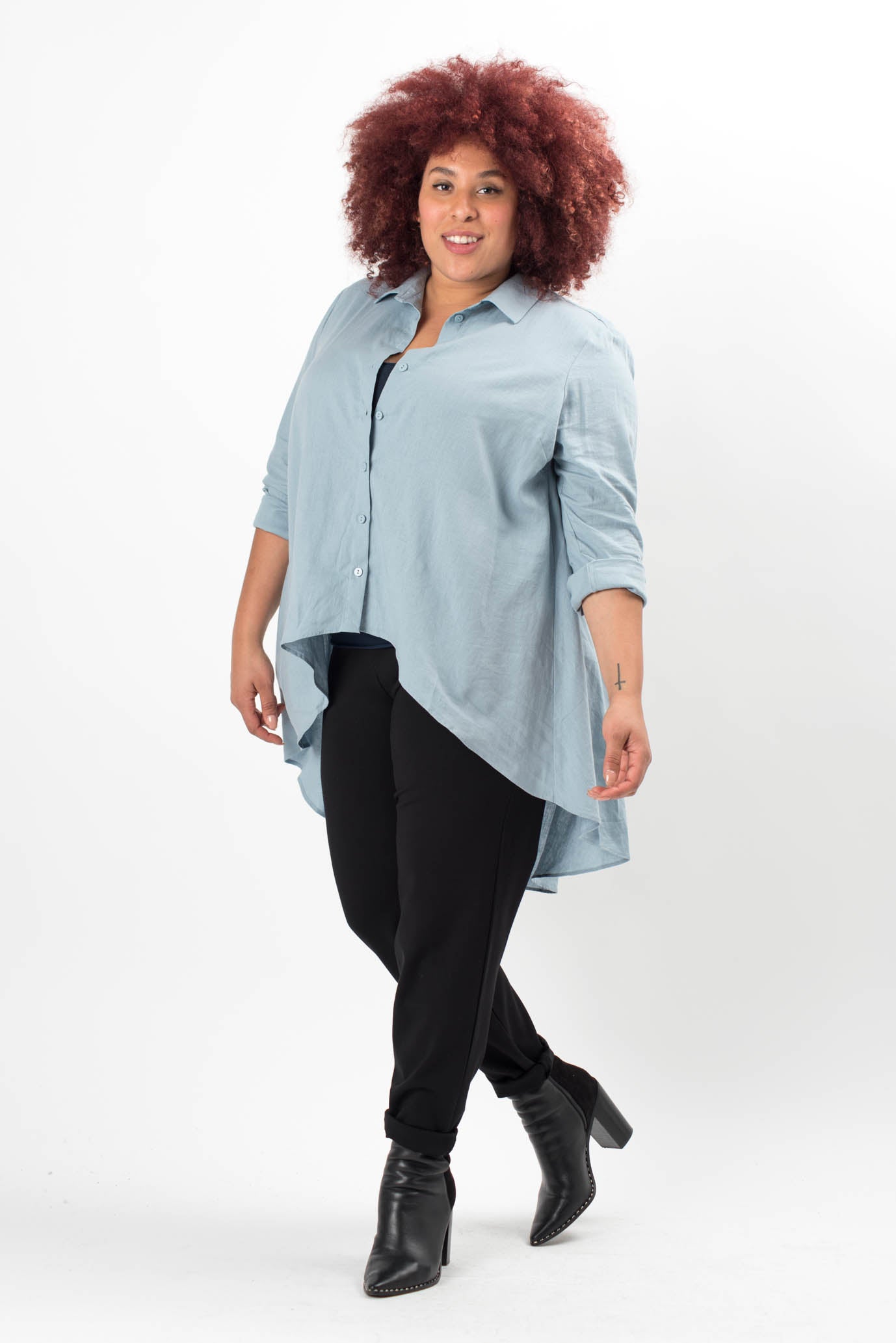 Brook Linen High Low Blouse